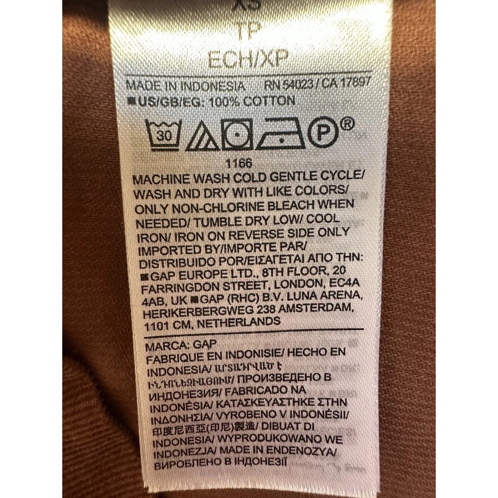 Gap Dress Womens XS Saddle Brown Corduroy Puff Sleeve Mini Button Front - Picture 8 of 9